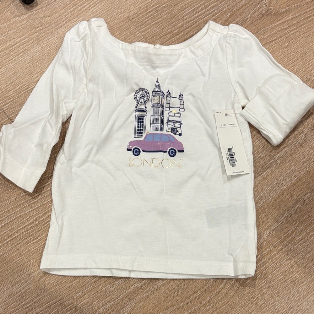 Janie and Jack White London Graphic Kids Shirt toddler 18-24M